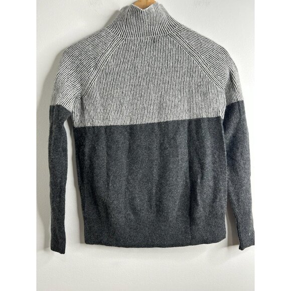 Summersalt Sweater Womens XS Gray Mock Neck Cashmere Merino Wool Ribbed Preppy - Picture 4 of 9